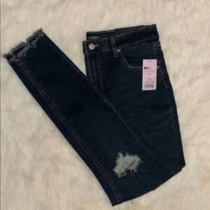 Target Dark Blue Skinny Jeans Distressed Design